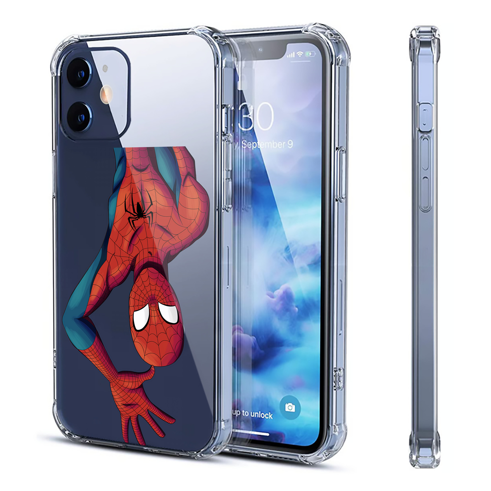 （画像用） Spider Man スパイダーマン 【iPhone 12シリーズ対応】透明スマホケース（クリアソフトケース）